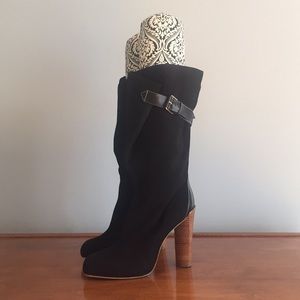 Boutique 9 Black Suede Platform Boot
